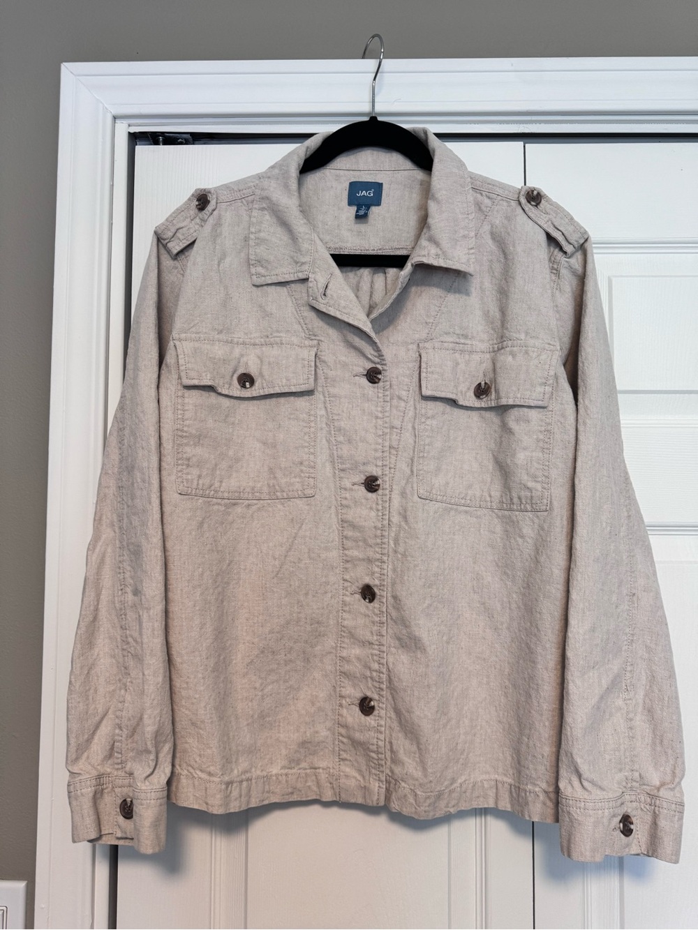 Jag Jeans Light Beige Utility Jacket with Button Front